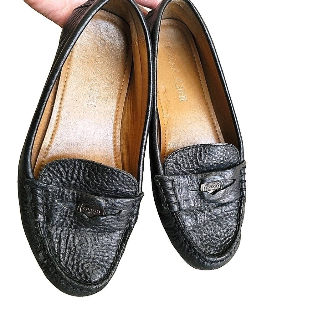Coach Nicola Leather Penny Loafer Size 6  in Black